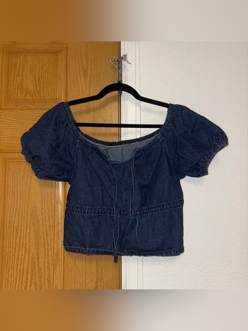 Women's Dark Indigo Denim Crop Top